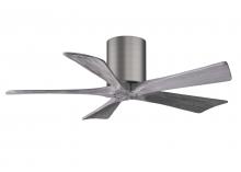 Matthews Fan Company IR5H-BP-BW-42 - Irene-5H five-blade flush mount paddle fan in Brushed Pewter finish with 42” solid barn wood ton