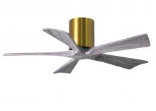 Matthews Fan Company IR5H-BRBR-BW-42 - Irene-5H five-blade flush mount paddle fan in Brushed Brass finish with 42” solid barn wood tone
