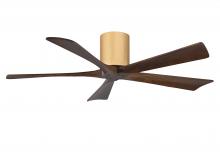 Matthews Fan Company IR5H-LM-WA-52 - Irene-5H three-blade flush mount paddle fan in Brushed Brass finish with 52” Walnut tone blades.