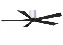 Matthews Fan Company IR5H-WH-BK-60 - Irene-5H five-blade flush mount paddle fan in Gloss White finish with 60” solid matte black wood