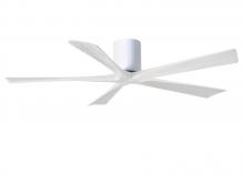 Matthews Fan Company IR5H-WH-MWH-60 - Irene-5H five-blade flush mount paddle fan in Gloss White finish with 60” solid matte white wood