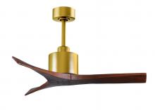 Matthews Fan Company MW-BRBR-WA-42 - Mollywood 6-speed contemporary ceiling fan in Brushed Brass finish with 42” solid walnut tone bl