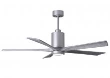 Matthews Fan Company PA5-BN-BW-60 - Patricia-5 five-blade ceiling fan in Brushed Nickel finish with 60” solid barn wood tone blades