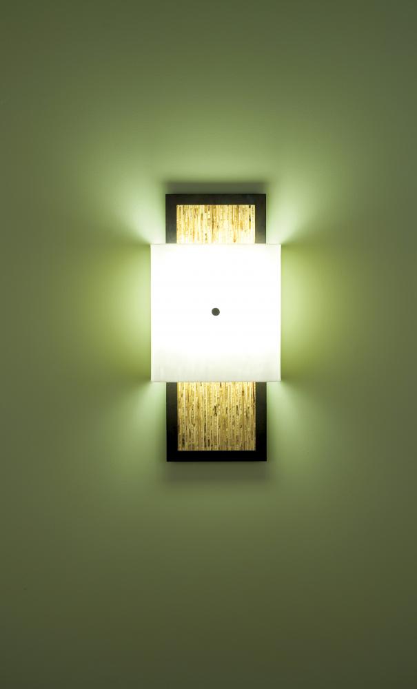 Windows-Sconce-Fluorescent-White Diffuser-Sorghum Windows, Bronze Platform