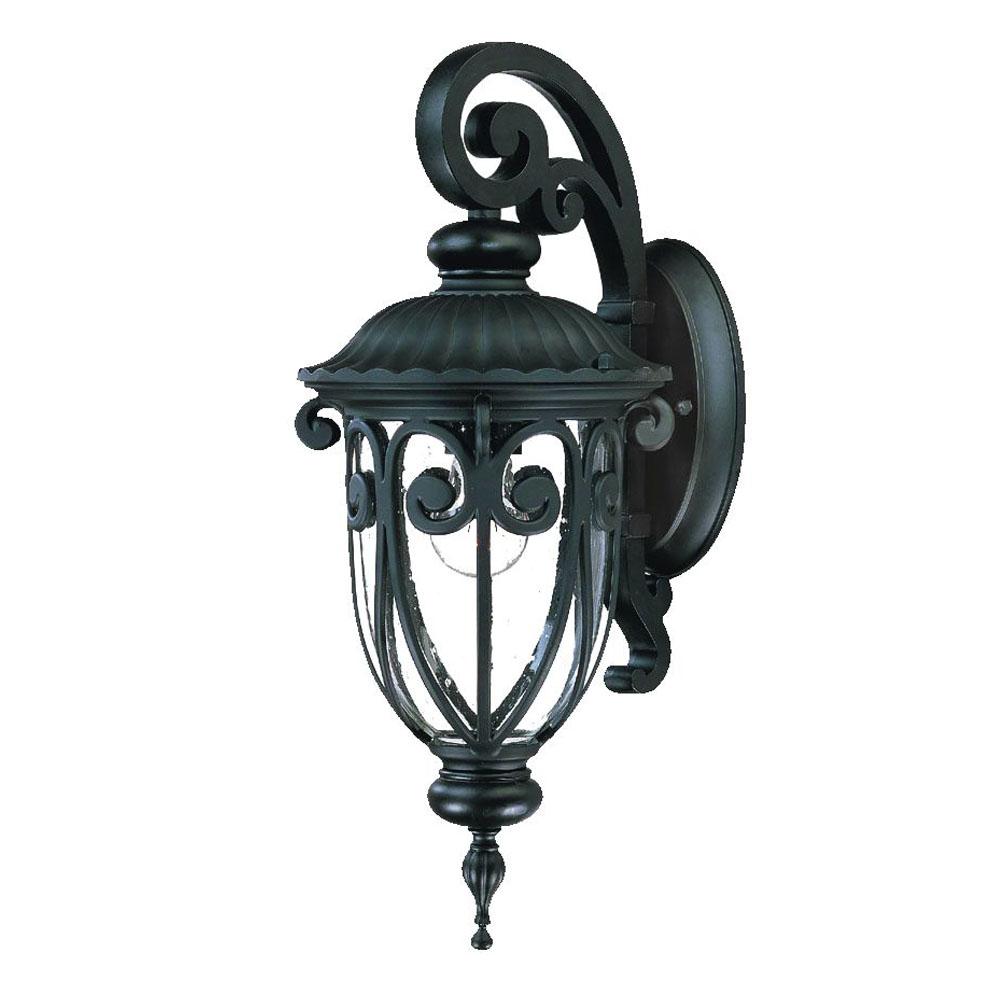 Naples Collection Wall-Mount 1-Light Outdoor Matte Black Light Fixture