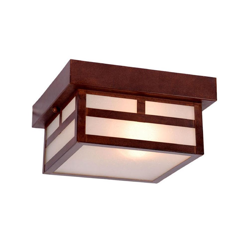 Artisan Collection Ceiling-Mount 1-Light Outdoor Architectural Bronze Light Fixture