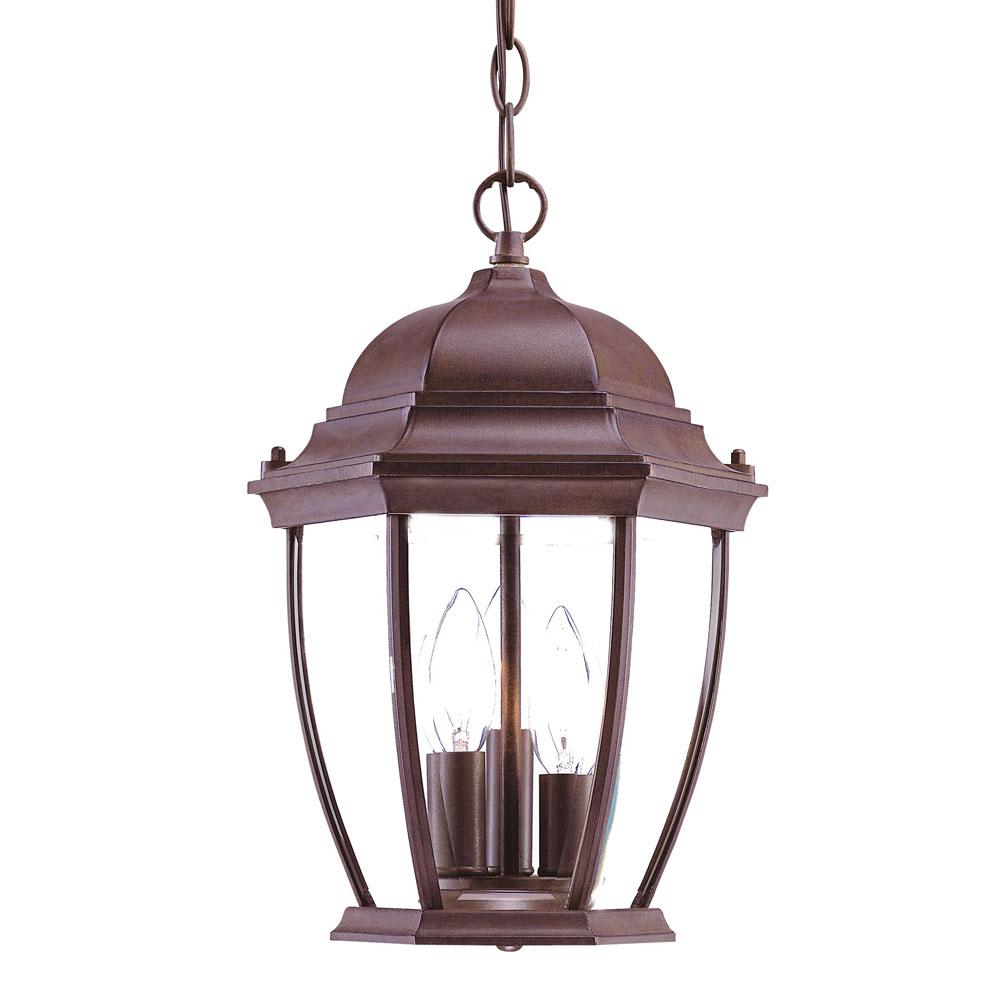 Wexford Collection Hanging Lantern 3 Light Outdoor Burled Walnut Wexford Collection Hanging Lantern 3 Light Outdoor Burled Walnut Fixture