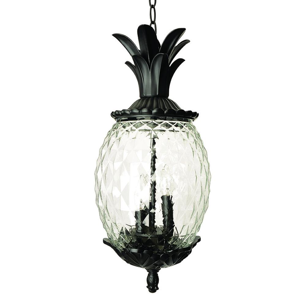 Lanai Collection Hanging Lantern 3-Light Outdoor Matte Black Light Fixture  7516BK Lighting by Electric Service Company