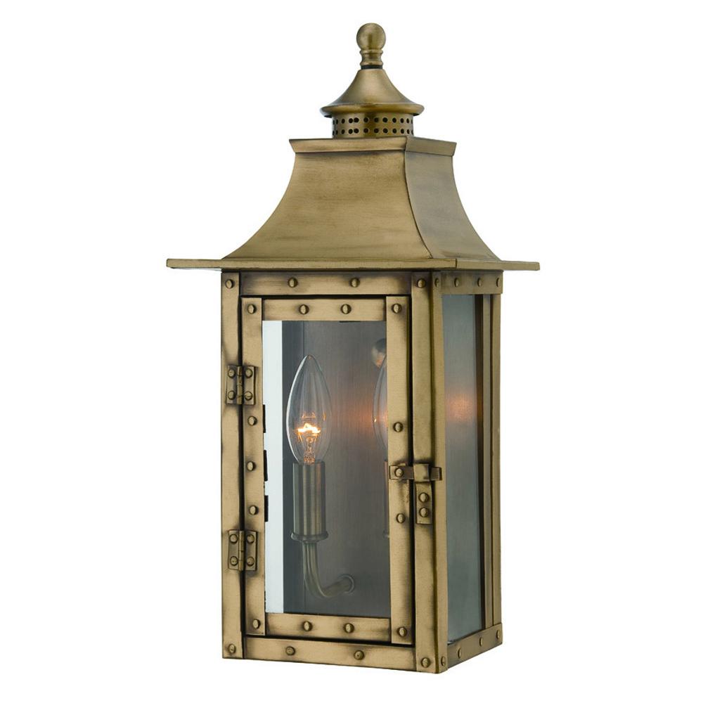 St. Charles Collection Wall-Mount 2-Light Outdoor Aged Brass Light Fixture