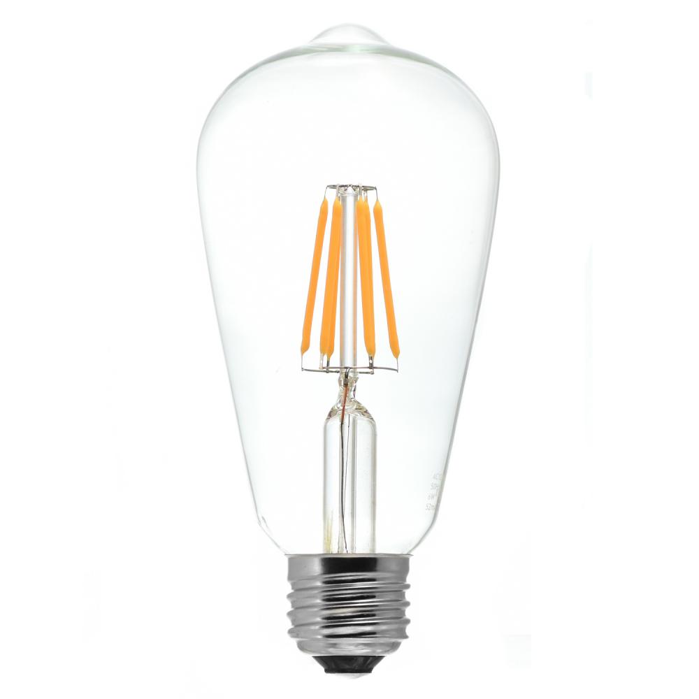 50W Equivalent Medium Base (E26) Warm White (2700K) Dimmable Clear LED S20 Light Bulb