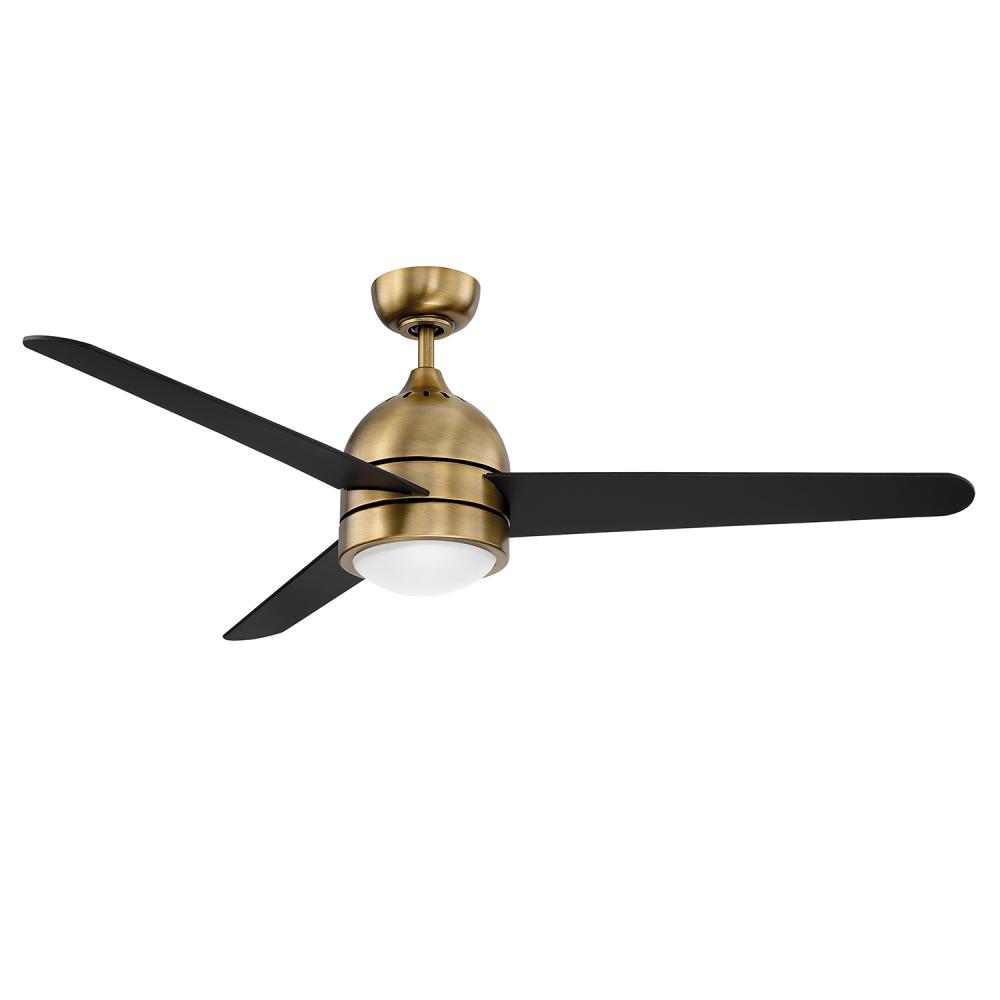 ZIG 52 in. LED New Aged Brass Ceiling Fan