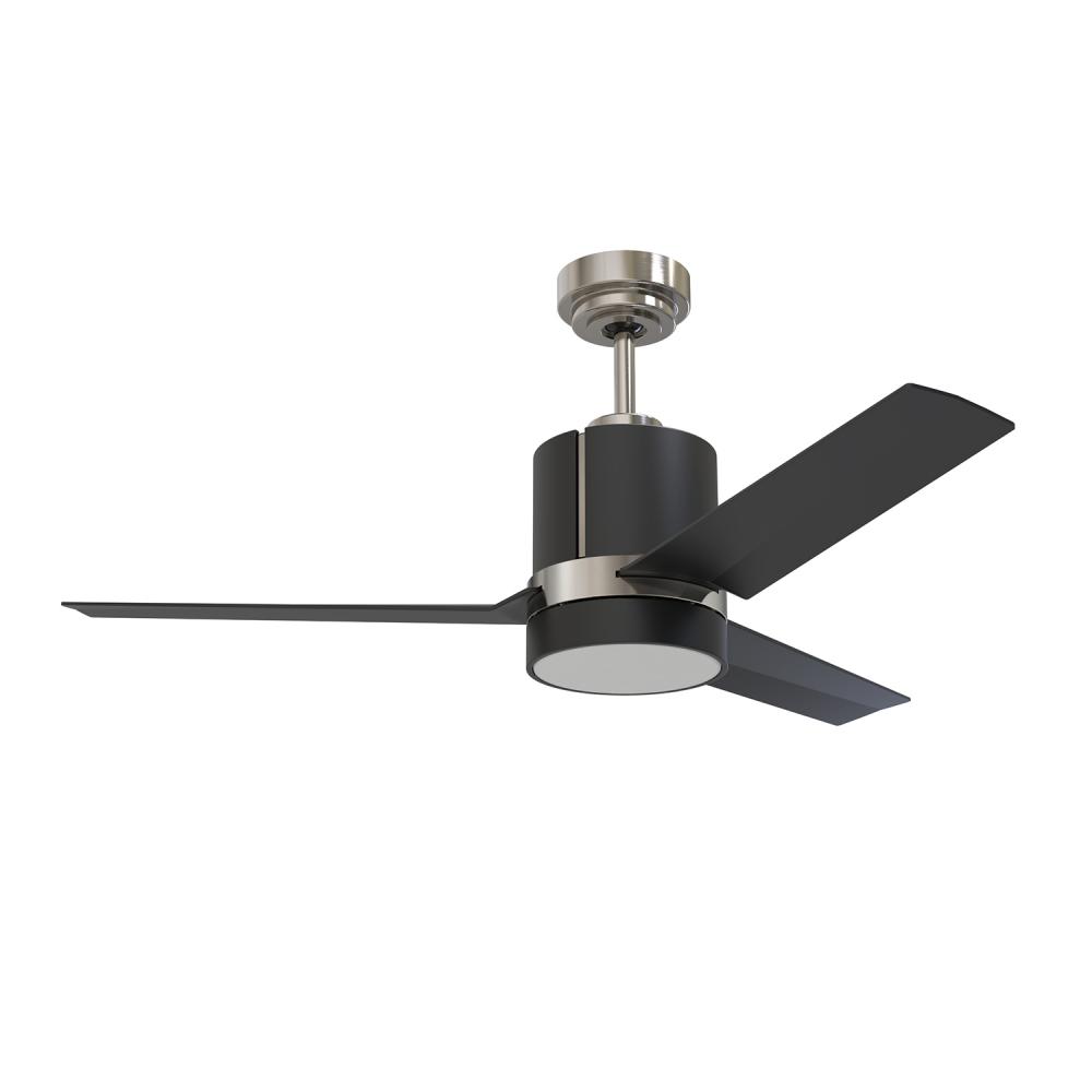 TRINITY 44 in. Black & Satin Nickel Ceiling Fan