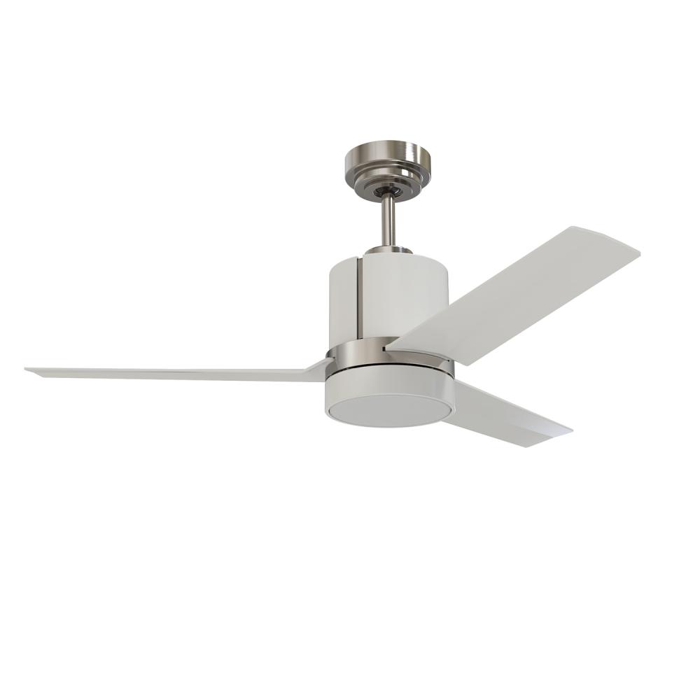 TRINITY 44 in. White & Satin Nickel Ceiling Fan