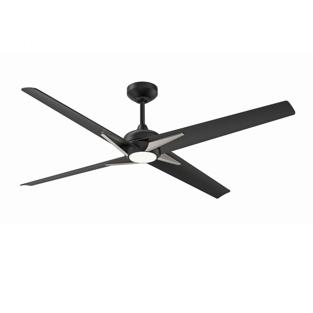 ALESTRA 56 in. Matte Black & Satin Nickel Ceiling Fan