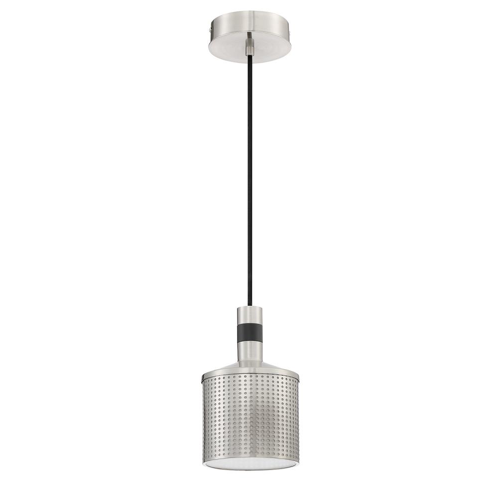 AXIS 1-Light Satin Nickel & Black Pendant