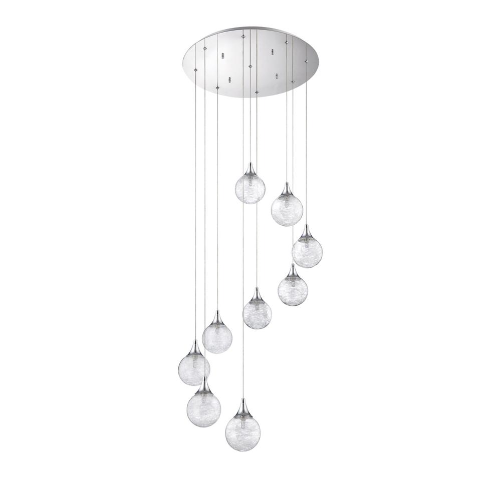 FYBRA series 9-Light Chrome Pendant Pan