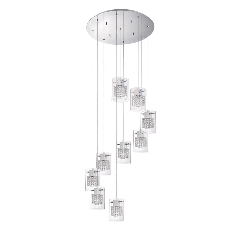 Politan series 9-Light Chrome Pendant Pan