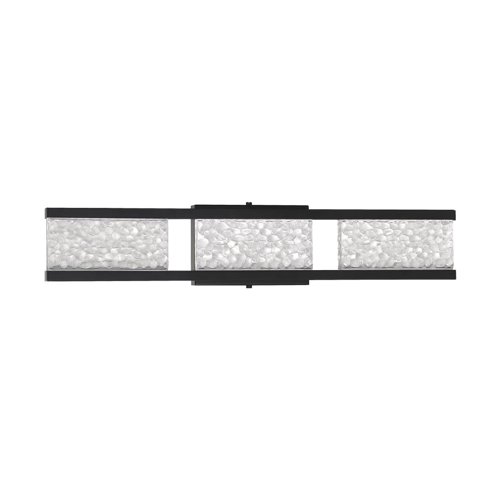 CALLAVIO 3-Light-LED Black Vanity Light with Glass style #2