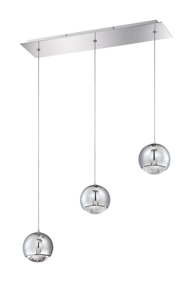 SPUMANTE series 3-Light Chrome Pendant Bar