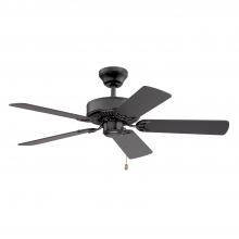 Kendal AC6842-BLK - Builder's Choice 42 in. Black Ceiling Fan