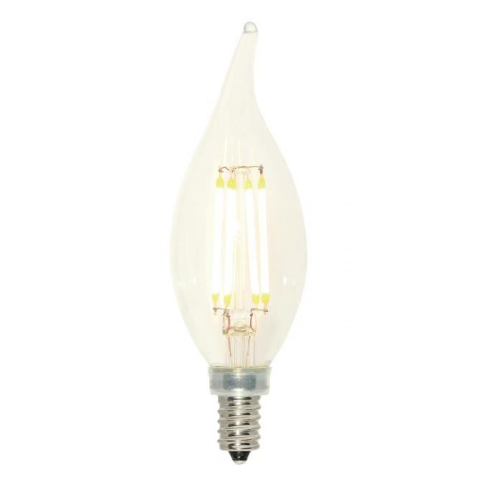 4.5W CA11 Filament LED Dimmable 2700K E12 (Candelabra) Base, 120 Volt, Box