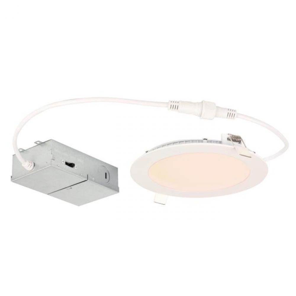 12W Slim Recessed LED Downlight with Color Temperature Selection 6" Dimmable 2700K, 3000K,