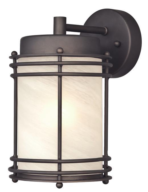 Wall Fixture Oil Rubbed Bronze Finish White Alabaster Glass