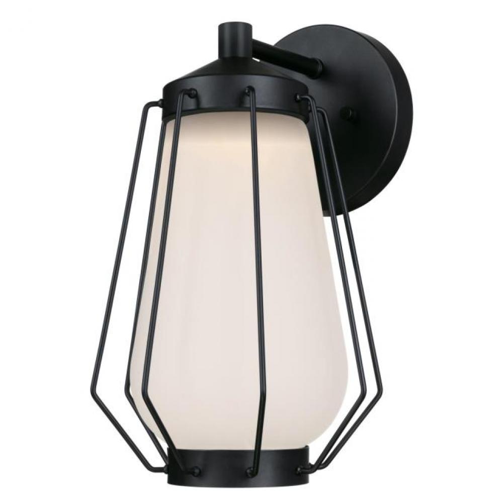 Dimmable LED Wall Fixture Matte Black Finish Frosted Glass