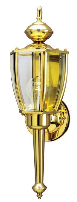 Wall Fixture Polished Brass Finish Clear Curved Beveled Glass Panels