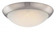 Westinghouse 6308800 - 11 in. 15W LED Flush Brushed Nickel Finish White Alabaster Glass