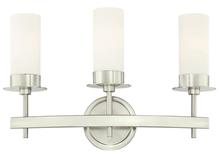 Westinghouse 6327100 - 3 Light Wall Fixture Brushed Nickel Finish Frosted Opal Glass