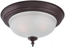 Westinghouse 6344500 - 13 in. 2 Light Flush Oil Rubbed Bronze Finish Frosted Swirl Glass