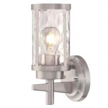 Westinghouse 6368300 - 1 Light Wall Fixture Brushed Nickel Finish Clear Water Glass