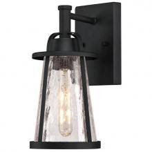 Westinghouse 6373400 - Wall Fixture Textured Black Finish Clear Crackle Glass