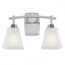 Westinghouse 6573500 - 2 Light Wall Fixture Brushed Nickel Finish Frosted Glass