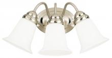 Westinghouse 6649700 - 3 Light Wall Fixture Brushed Nickel Finish White Opal Glass