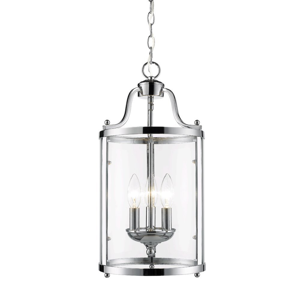 Payton 3-Light Pendant in Chrome with Clear Glass