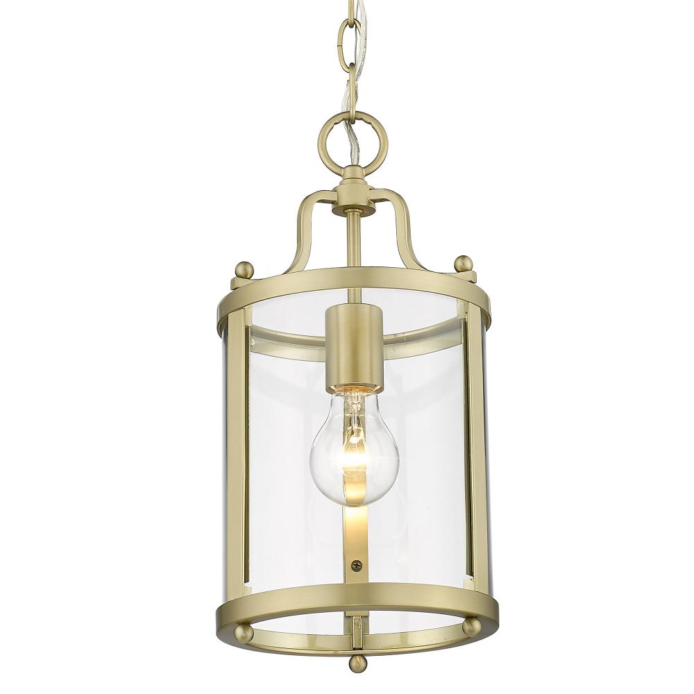 Payton BCB Mini Pendant in Brushed Champagne Bronze with Clear Glass Shade