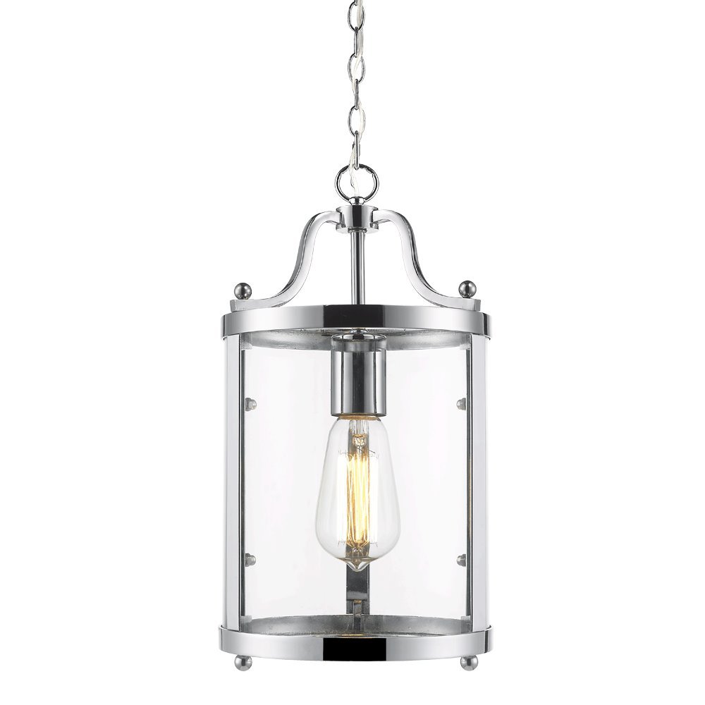 Payton Mini Pendant in Chrome with Clear Glass