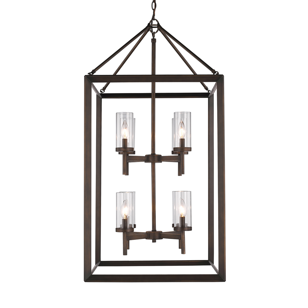 Smyth 8 Light Pendant in Gunmetal Bronze with Clear Glass