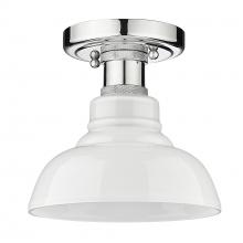Golden 0305-FM CH-VMG - Carver CH Flush Mount in Chrome with Vintage Milk Glass Shade