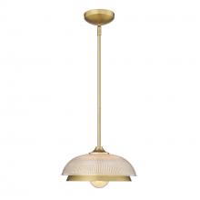 Golden 0309-M1L BCB-RPG - Crawford Mini Pendant in Brushed Champagne Bronze with Retro Prism Glass Shade