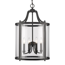 Golden 1157-4P BLK - Payton 4-Light Pendant in Matte Black with Clear Glass