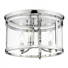 Golden 1157-FM CH - Payton Flush Mount in Chrome with Clear Glass