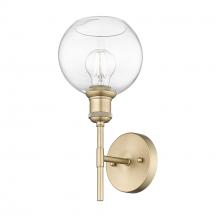 Golden 1945-1W BCB-GLOBE-CLR - Axel BCB 1 Light Wall Sconce in Brushed Champagne Bronze with Clear Glass Shade
