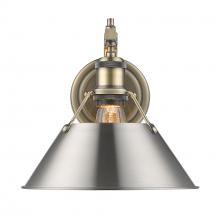 Golden 3306-1W AB-PW - Orwell AB 1 Light Wall Sconce in Aged Brass with Pewter shade