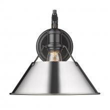 Golden 3306-1W BLK-CH - Orwell BLK 1 Light Wall Sconce in Matte Black with Chrome shade