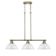 Golden 3602-3LP AB-WH - Duncan 1-Light Pendant with Chain in Rubbed Bronze with Chrome