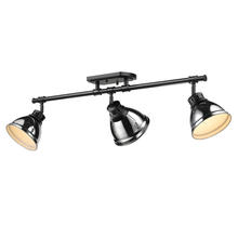 Golden 3602-3SF BLK-CH - Duncan 3-Light Semi-Flush - Track Light in Matte Black with Chrome