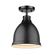 Golden 3602-FM BLK-BLK - Duncan Flush Mount in Matte Black with a Matte Black Shade